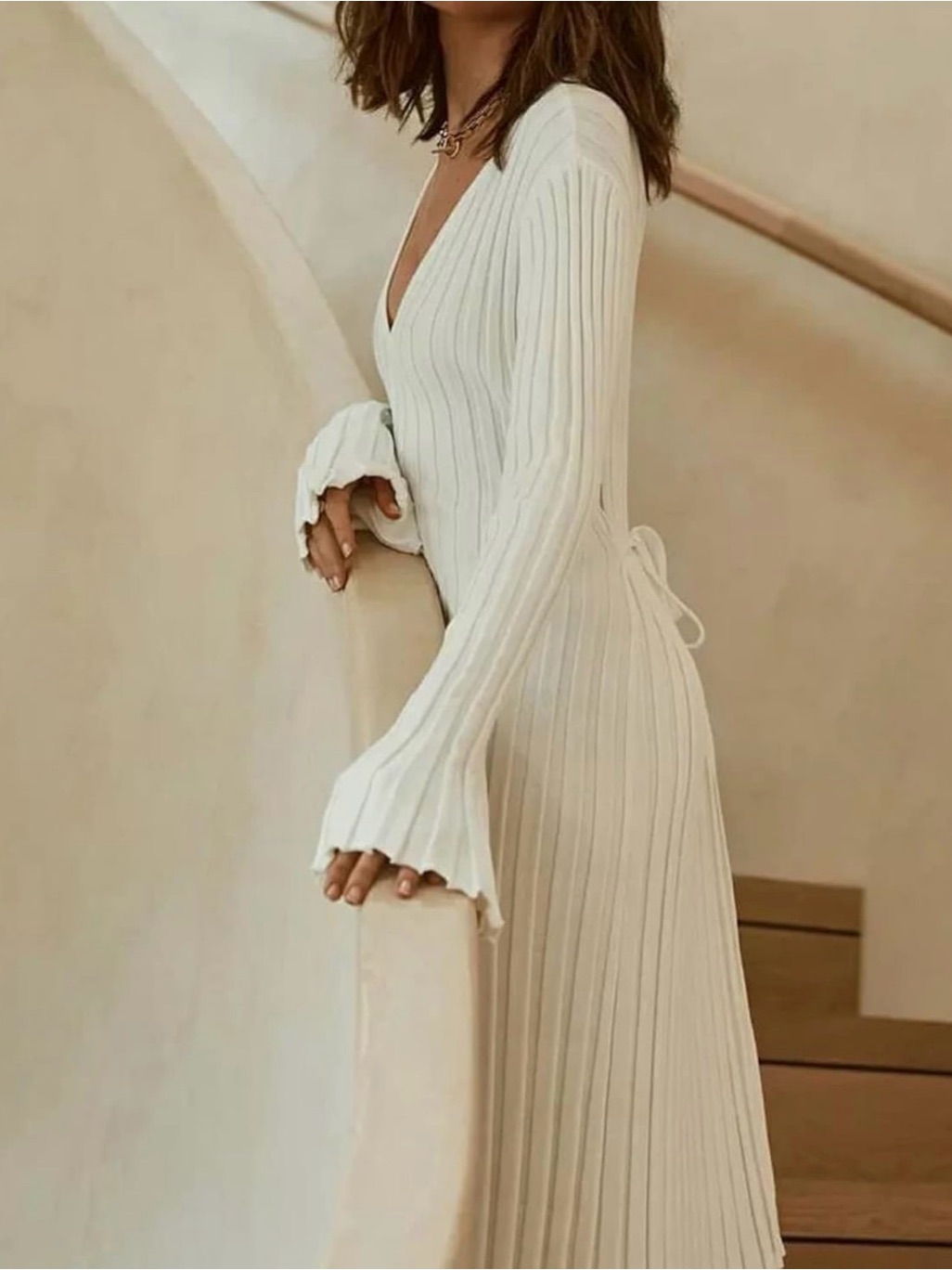 Womens Ribbed Knit Sweater Dress
